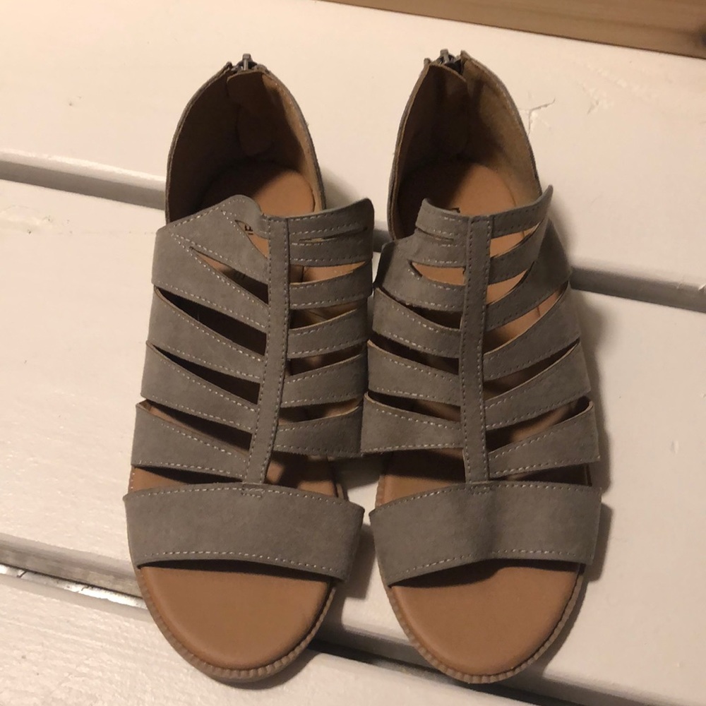 maurices faux suede gladiators